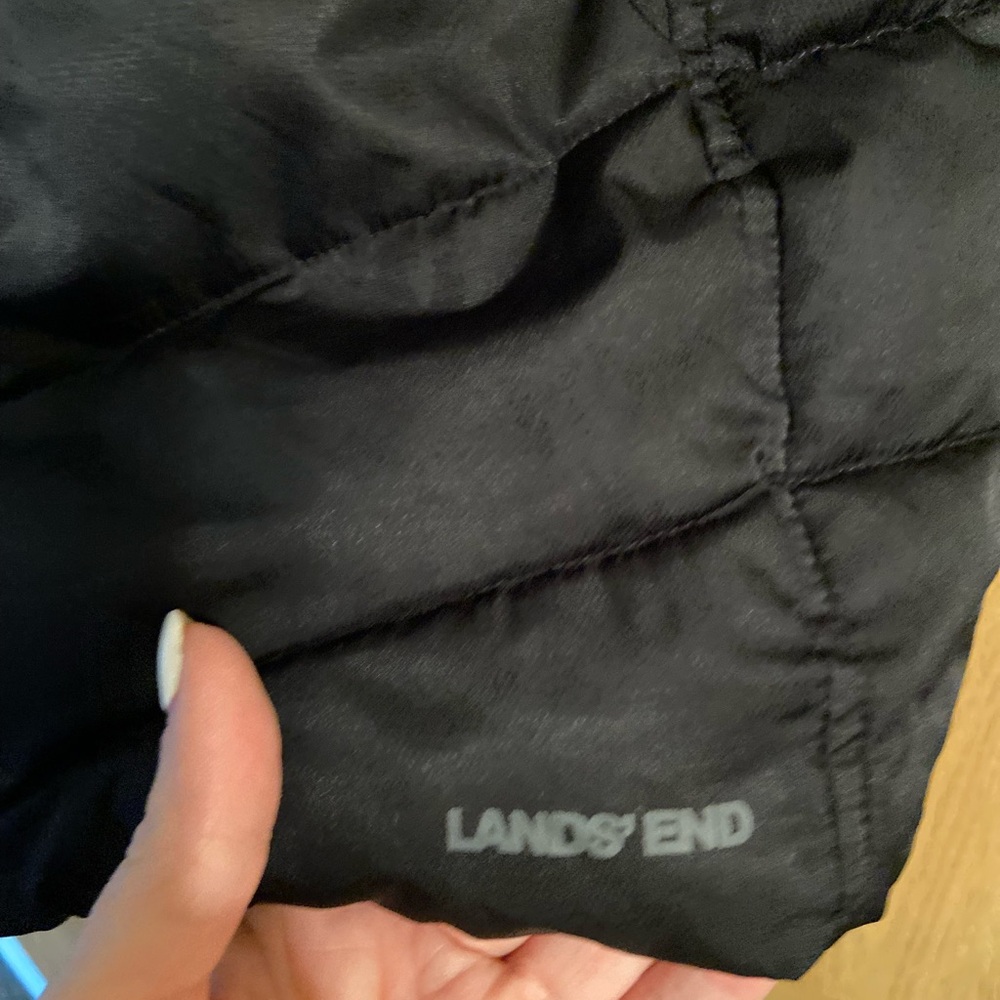 Lands' End Kids Long Black Puffer Coat - Picture 6 of 11